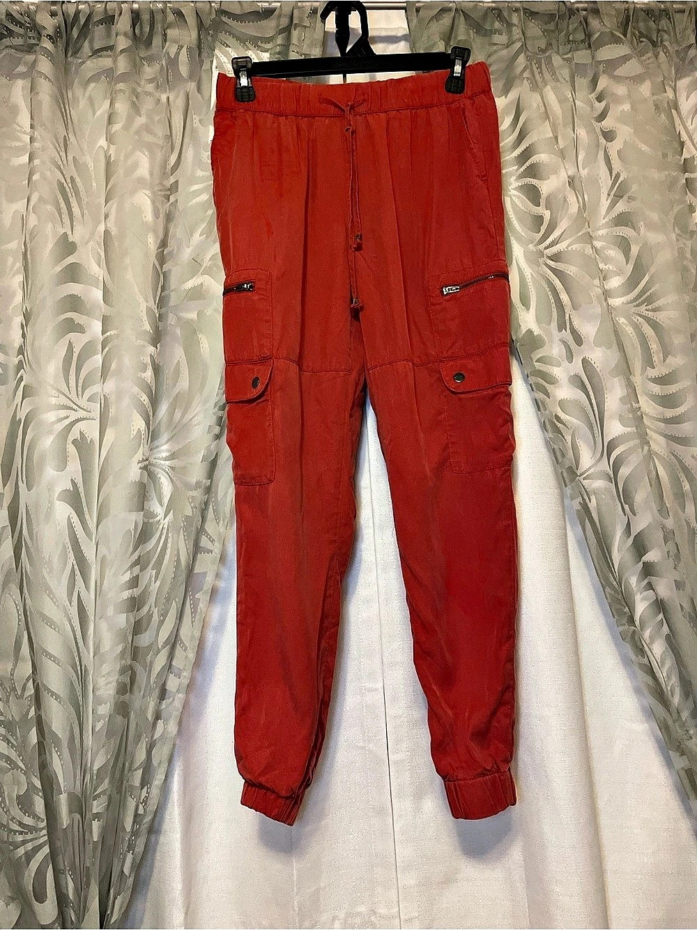 Banana Republic TENCEL Cargo Jogger Pants in Red Orange Size XS